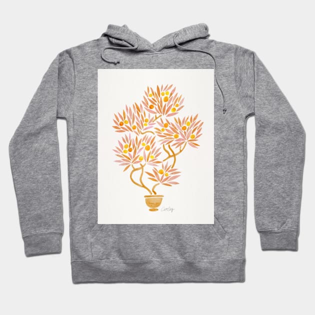 Peach Bonsai Orange Hoodie by CatCoq